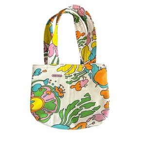 Vintage Peter Max Tote Purse Bag Psychedelic 1970's Double Sided Logo Multicolor